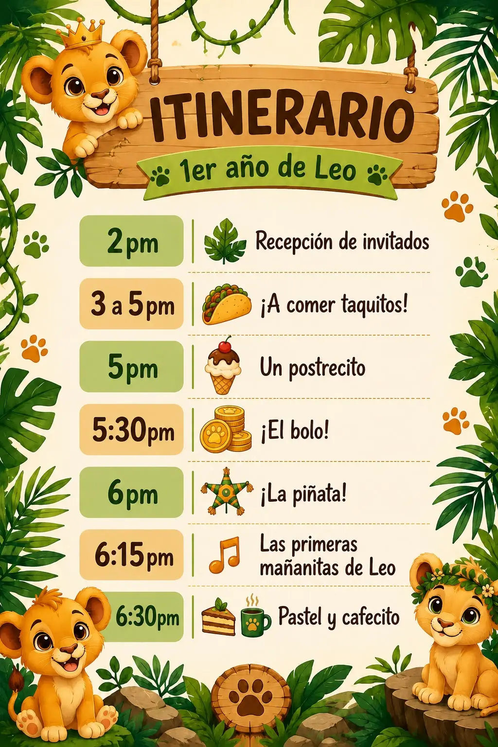 Itinerario del festejo de Leo
